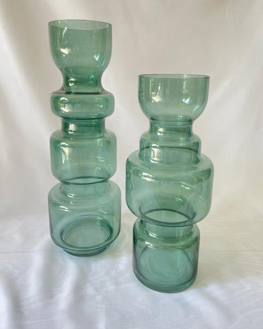 Large Translucent Emerald Green Layered Vase