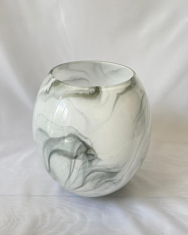 Round Marble Glass Vase