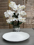 New white ribbed long bowl