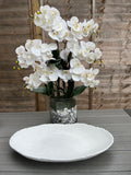 New white ribbed long bowl
