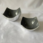 Silver and Grey Pointed Edge Bowls in Two Sizes