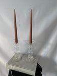 Hand blown glass candle sticks