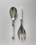 White Enamel Salad Servers