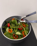 Gun Metal Grey Enamel Salad Servers