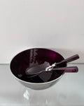 Purple Enamel Salad Servers