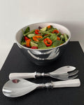 White Enamel Salad Servers