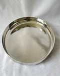 Large Silver Hammered Round Tray